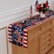250th Anniversary USA Table Runner - 13x36 Inch Red White and Blue Patriotic Stars Decor - Burlap Texture Polyester Table Runner for 4th of July, Memorial Day, and Independence Day Feasts